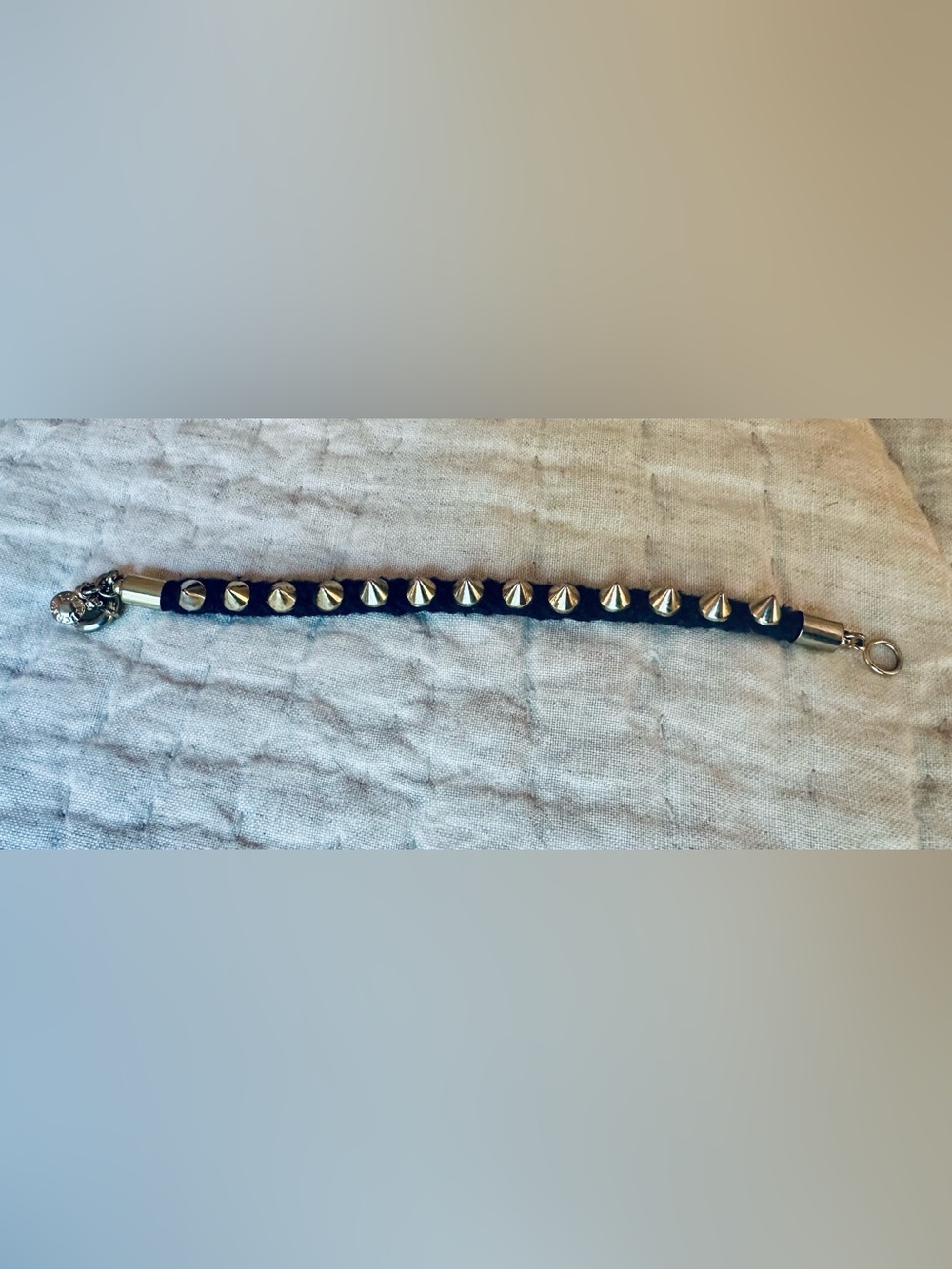 Gold studded navy rope bracelet